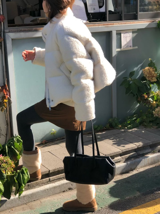 (予約) verveine / Bigben alpaca tweed duck down short padding 2color