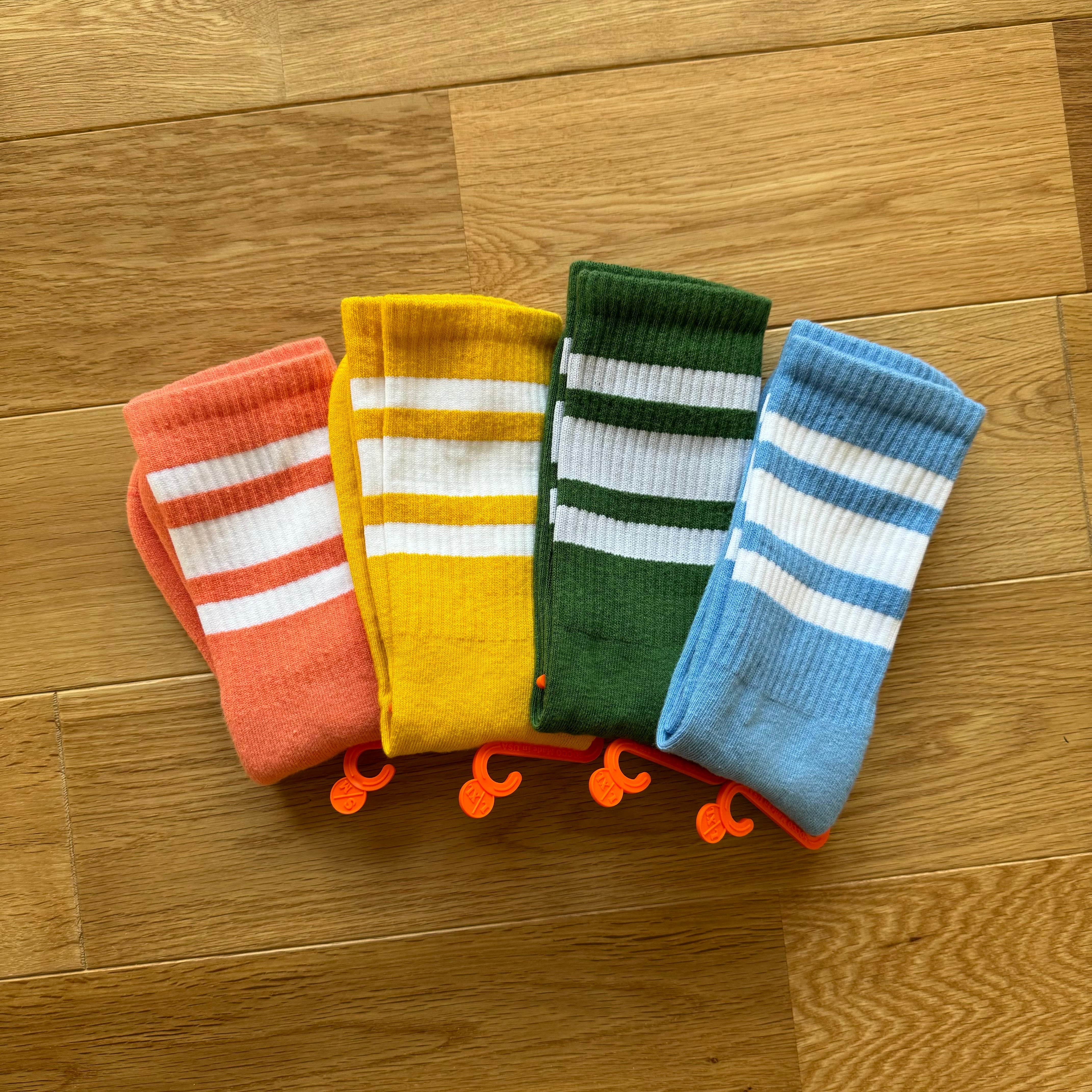 Socco Crew Socks/ GOLD,FOREST,CAROLINA,CORAL