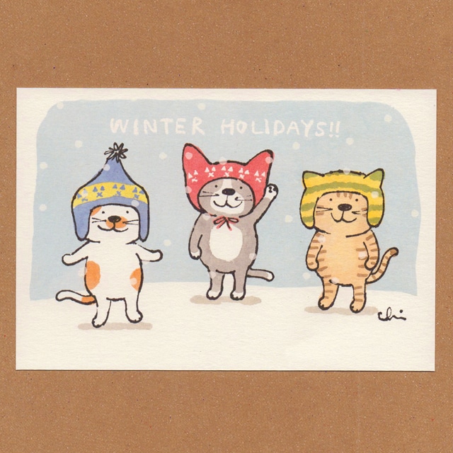 冬のポストカード［NWPC-13］毛糸の帽子