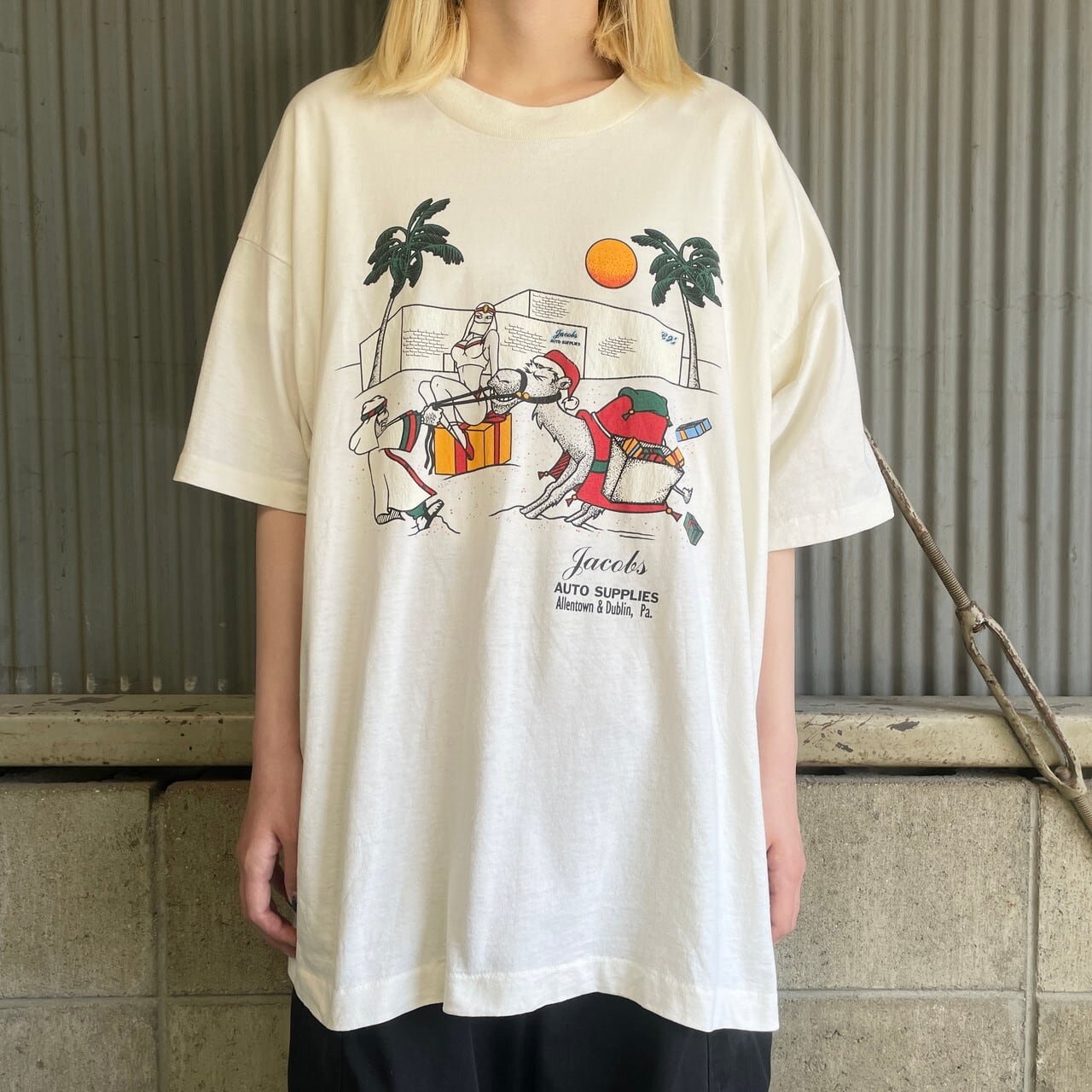 90年代 USA製 企業ロゴ アドバタイジング Tシャツ メンズXXL 古着 シングルステッチ 90sヴィンテージ ビンテージ  生成り【Tシャツ】【PS2307T】【SS2308-3】 | cave 古着屋【公式】古着通販サイト