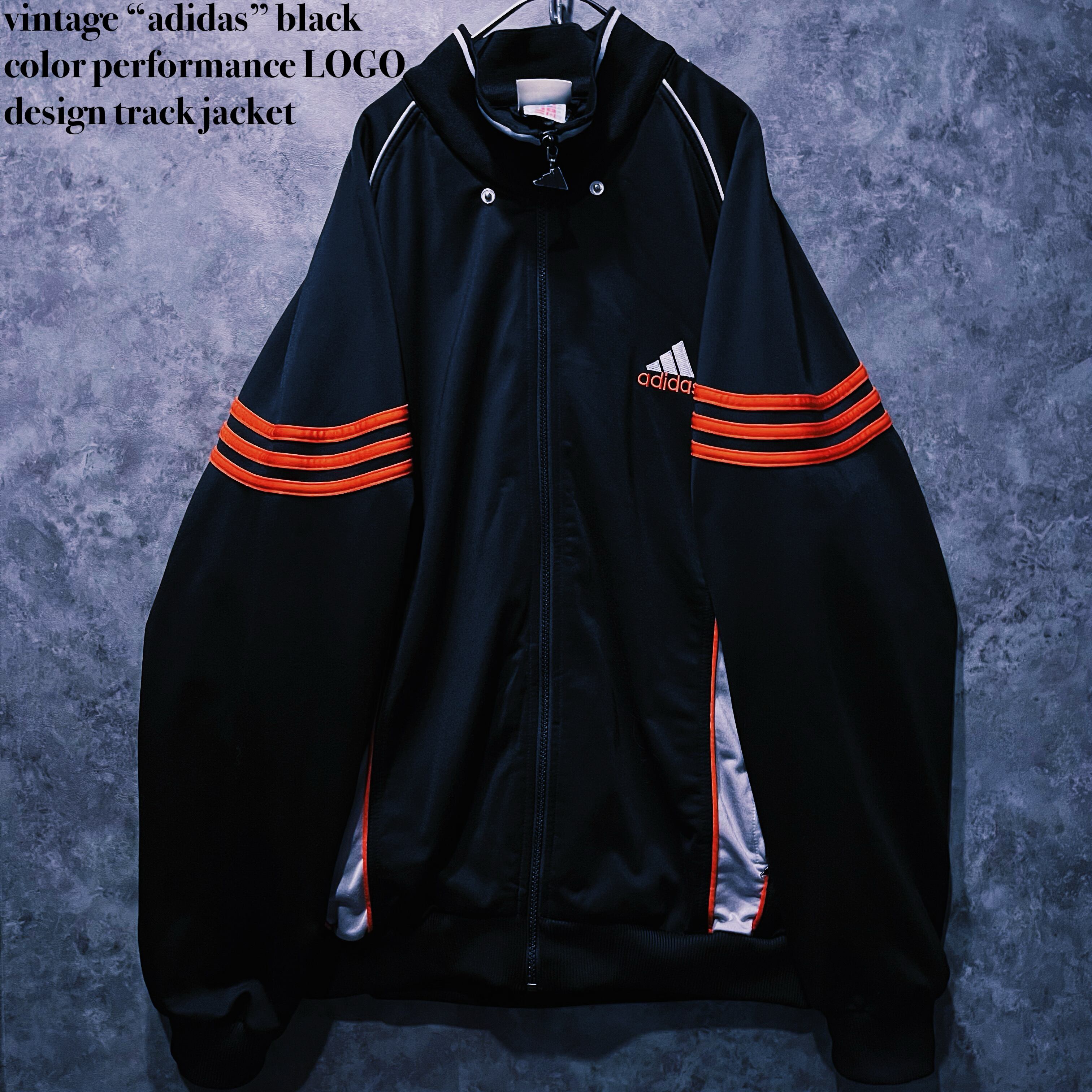 【doppio】vintage “adidas” black color performance LOGO design track jacket
