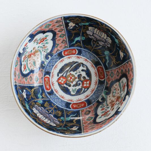 30706】伊万里の大鉢 明治/ Imari Big Bowl Botan/ Meiji | 古道具・器