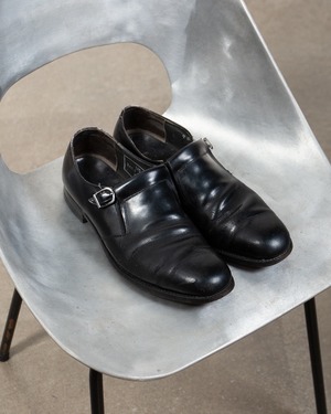 leather monk strap shoes / SIZE:US9