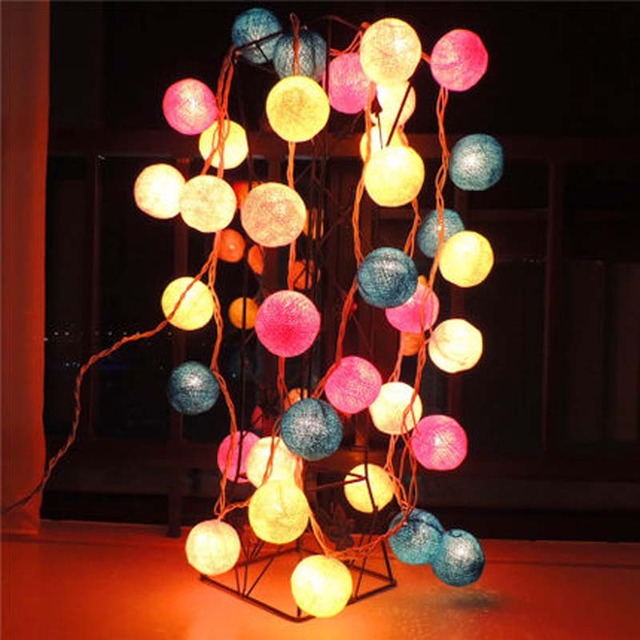 20 電球/セットコットンボールクリスマス装飾 Led ライトストリング花輪結婚式結婚用品ガーデンバーパーティーの装飾