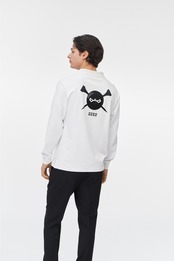 GOXO ゴーエックスオー ビッグキャラクター長袖カラーTシャツ ホワイト