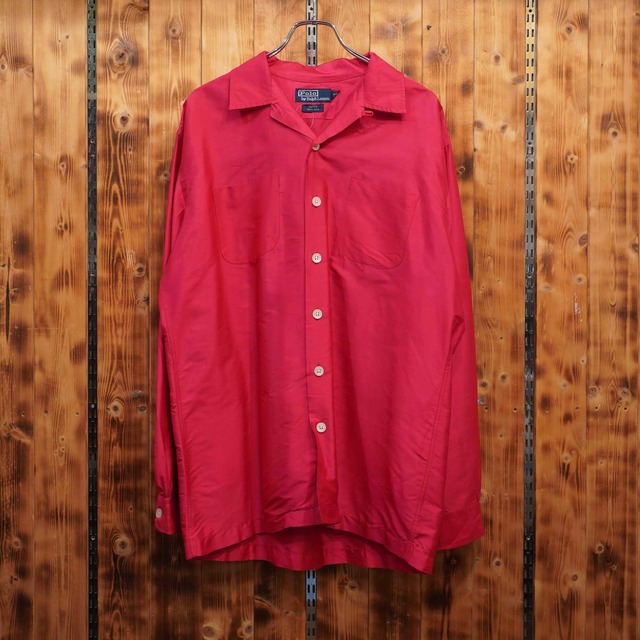 90s ralphlauren pacific 100%シルク 開襟シャツ オープンカラーシャツ M/ラルフローレン パシフィック