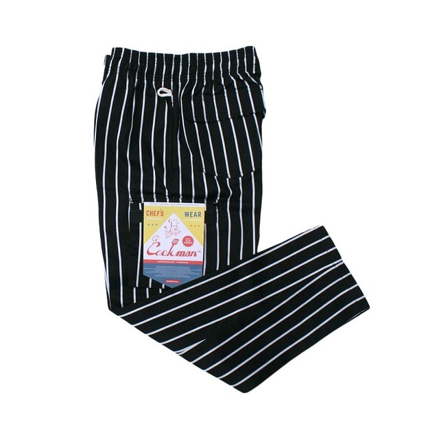 COOKMAN (クックマン) Chef Cargo Pants Ripstop (シェフカーゴパンツ リップストップ) ブラックストライプ 231-93885