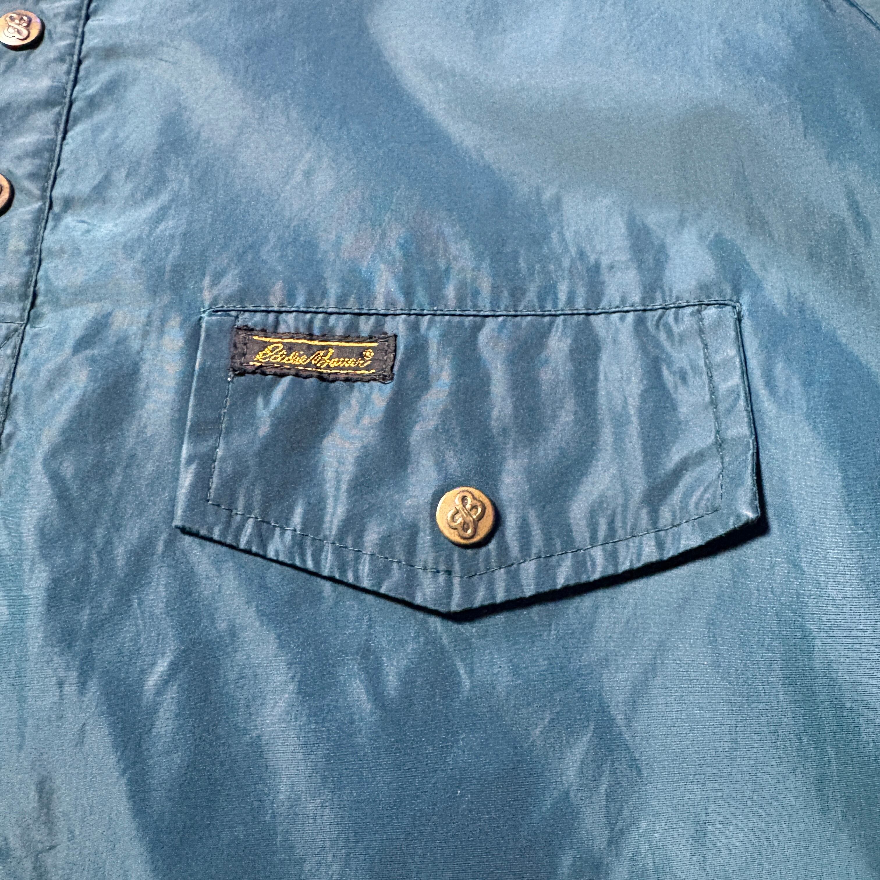 80s eddie bauer 黒タグ ナイロンジャケット グリーン XL スナップ