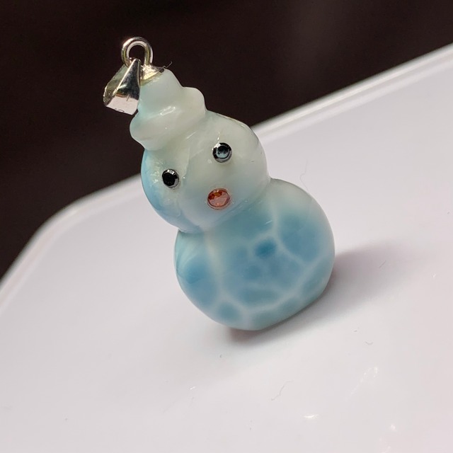 4可愛い雪だるまさん✩.*˚ラリマー雪だるま✩.*˚ペンダントトップ