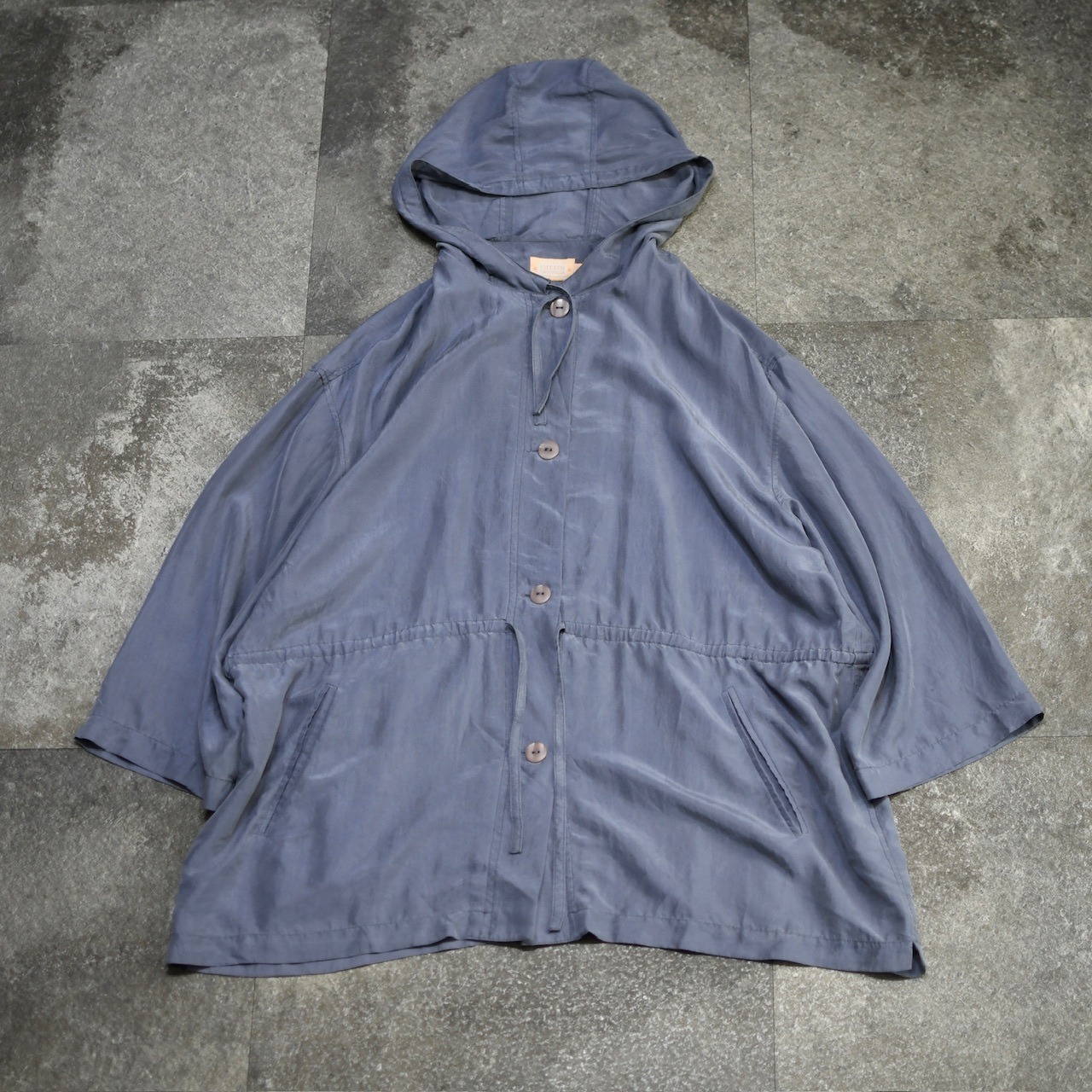 design silk hoodie gray