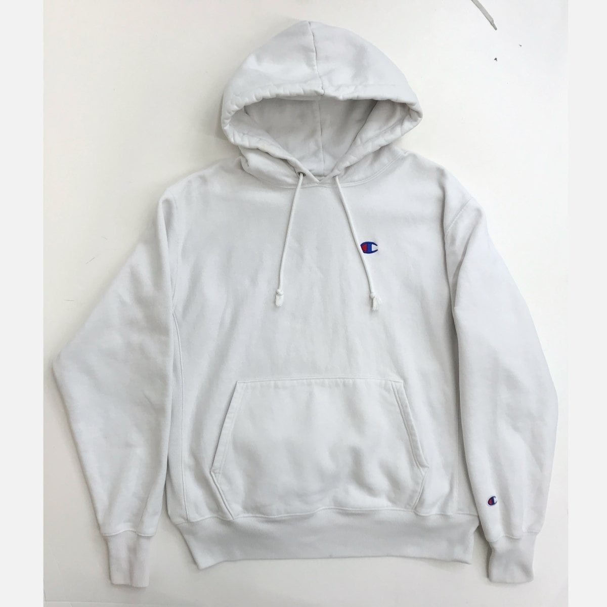 90s ビンテージ champion リバースウィーブ 白 パーカー XL 稀少肩幅54cm