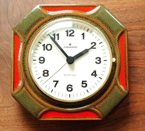 ドイツ製 JUNGHANS 陶器フレーム 壁時計 ユンハンス ヴィンテージ 壁掛け時計 アンティーク ig1069