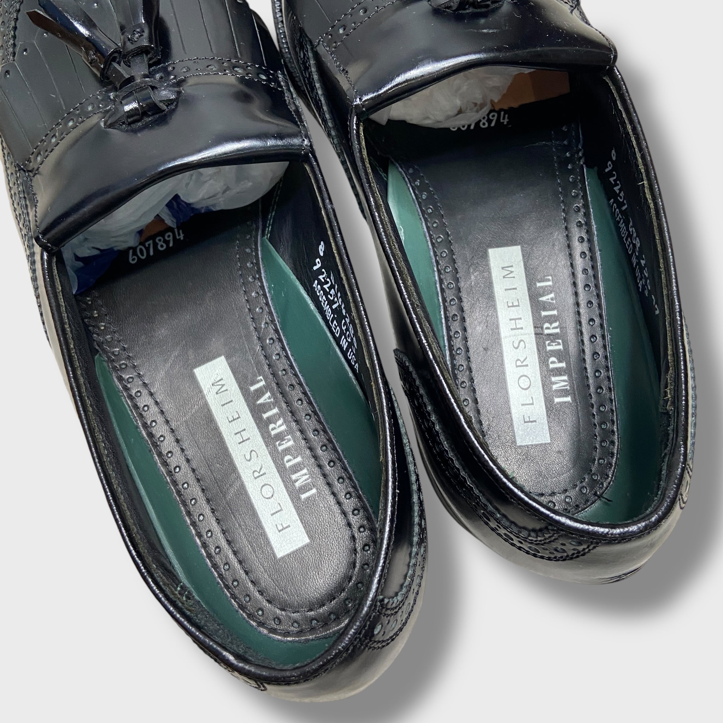 80s USA製 フローシャイム タッセルローファー デッドストック デッドストック フローシャイム タッセルローファー キルト 26cm