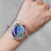FLOWER *violet aqua* -bracciali-