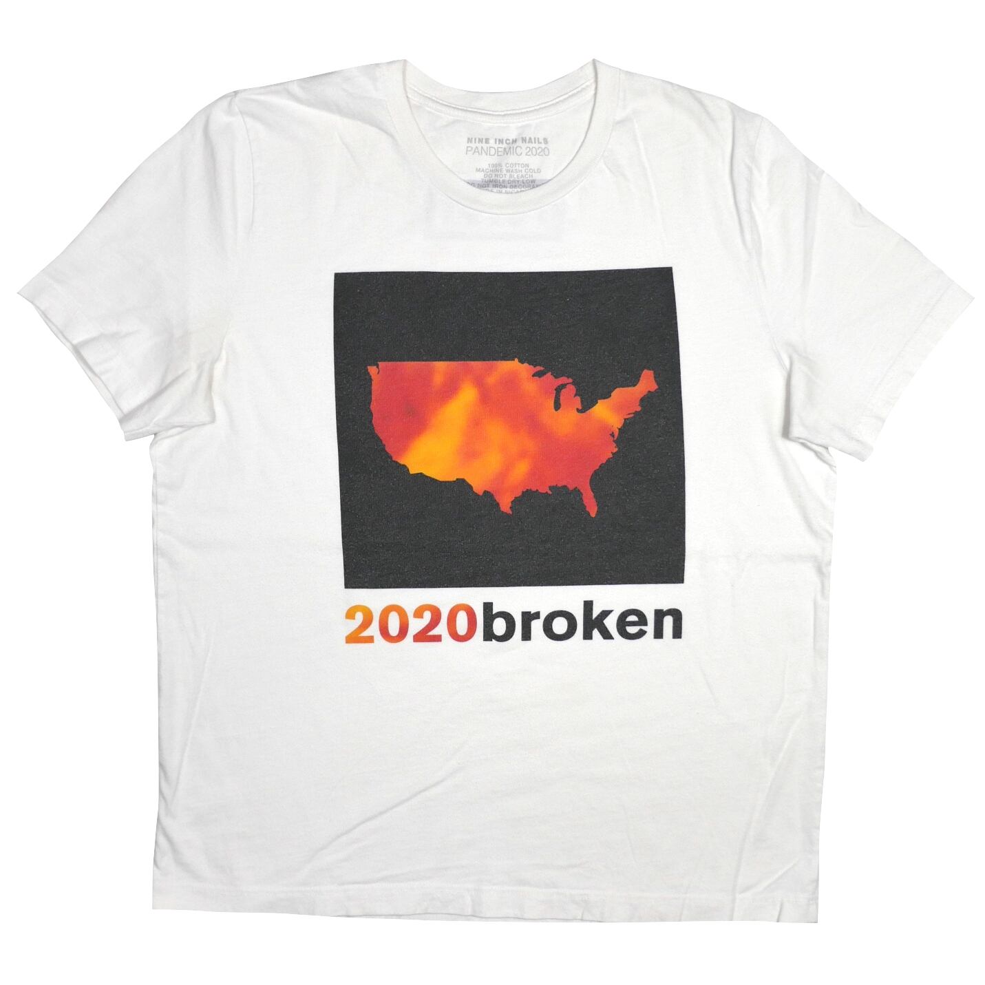 USED【L】Nine Inch Nails 2020 broken Tee / Pandemic 2020