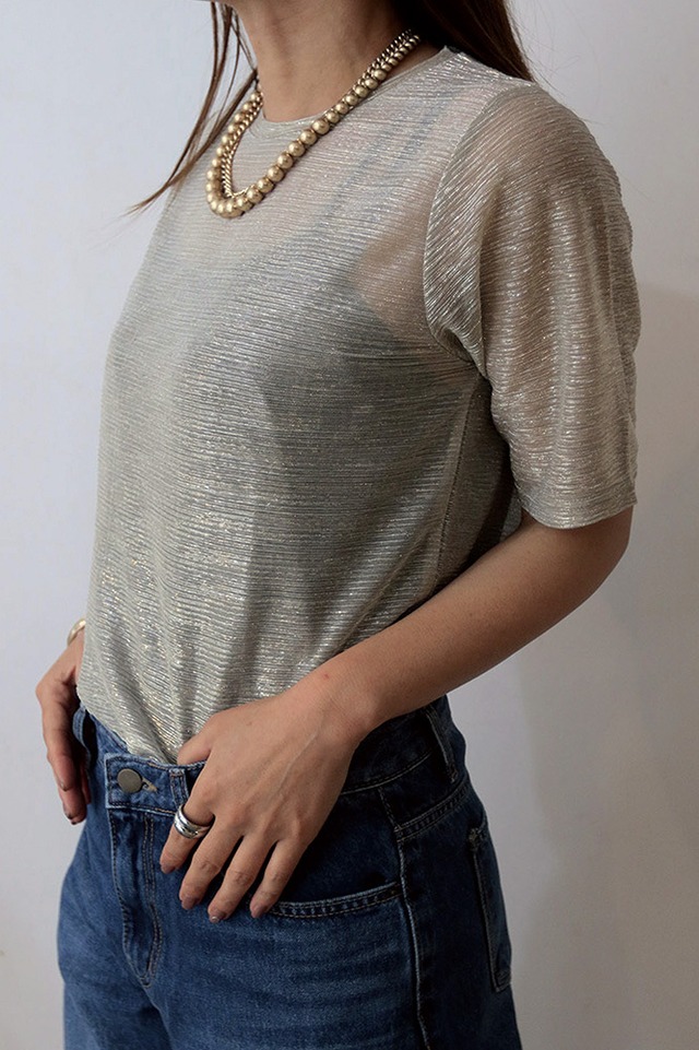 LAME SHEER TOP(4S32007K)