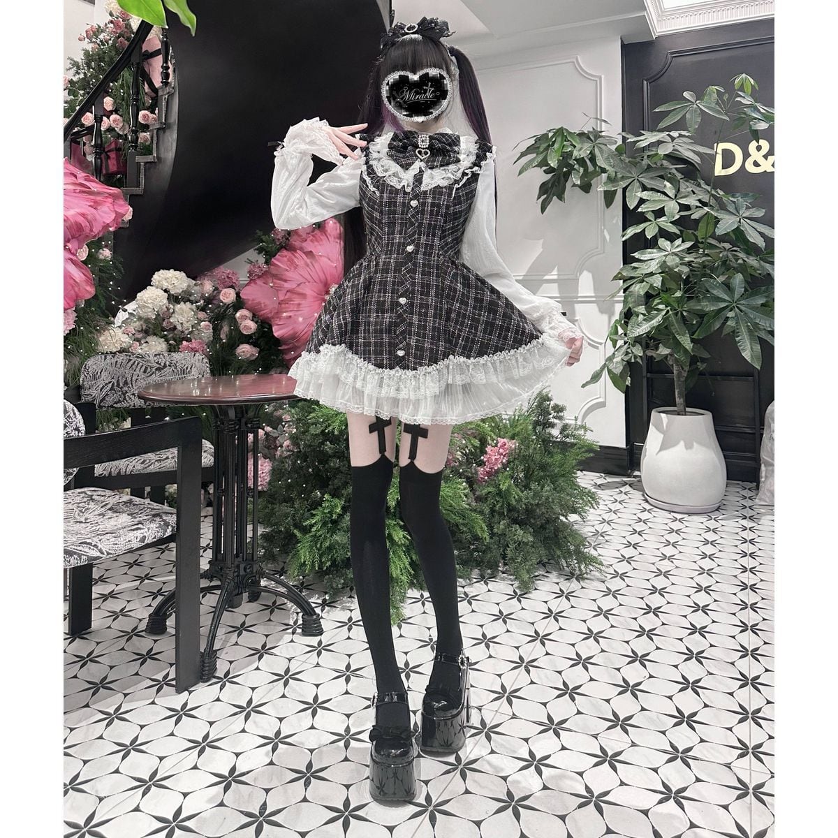 地雷系フレンチガーリーチェックセットアップ | Maiden's Rêve