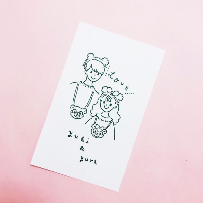 名刺サイズの小さなモノクロ似顔絵『KURO YURU NIGAOE（アナログ似顔絵