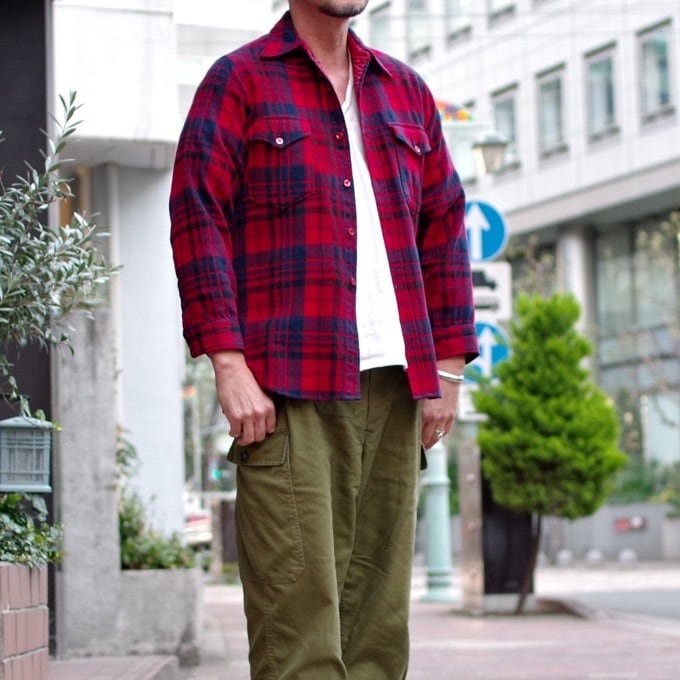 1970s Pendleton Plaid Wool Shirt / ペンドルトン ラウンド ウール