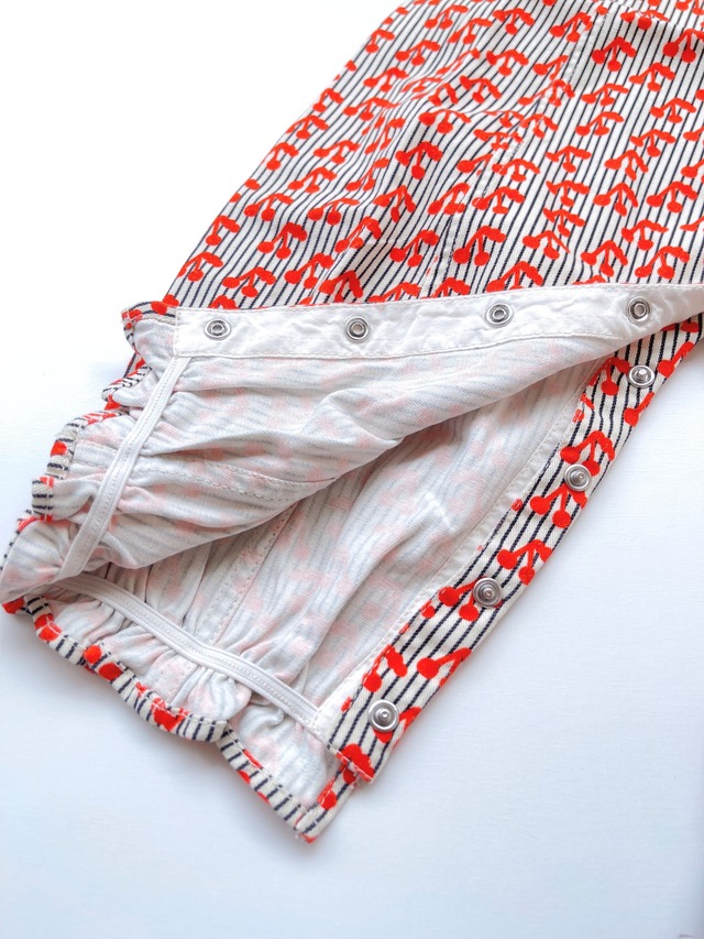 《即納》LAST1 TINY COTTONS / CHERRIES WOVEN DUNGAREE