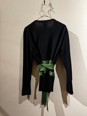 SONIA RYKIEL ウエストリボン ニットカーディガン
