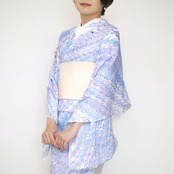 「流星群、光のベールを纏う墨流し」〜ピーコック×ドット柄〜セオアルファ