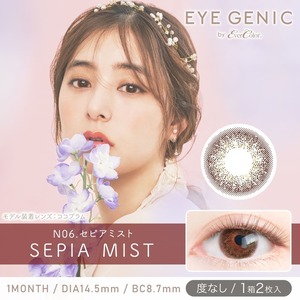 【度なし】アイジェニック(EYEGENIC)《SepiaMist》セピアミスト[2枚入り]