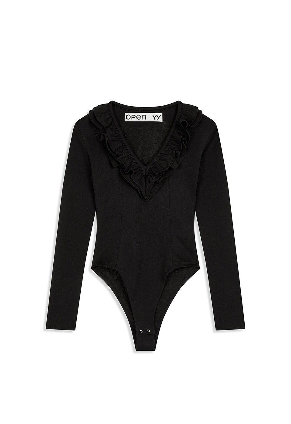 OPEN YY] RUFFLE BODYSUIT, BLACK 正規品 韓国ブランド 韓国通販