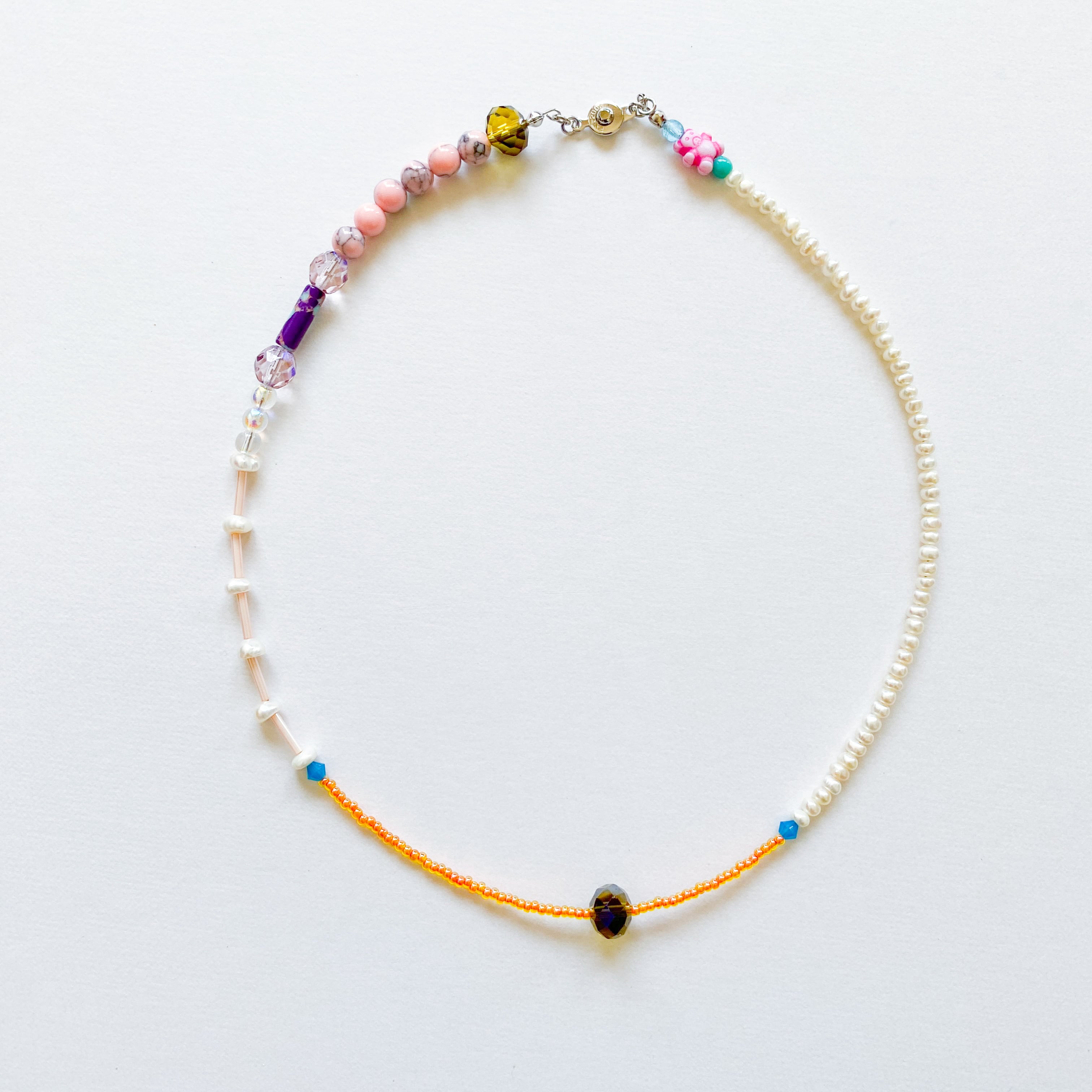 淡水パールとビーズのネックレス