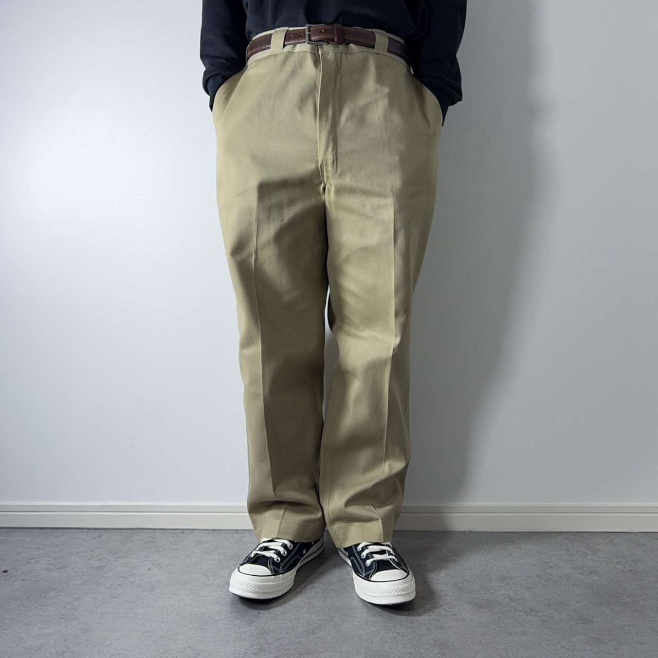 80s Dickies 874 work pants "made in USA" beige W38L29 古着 - 17