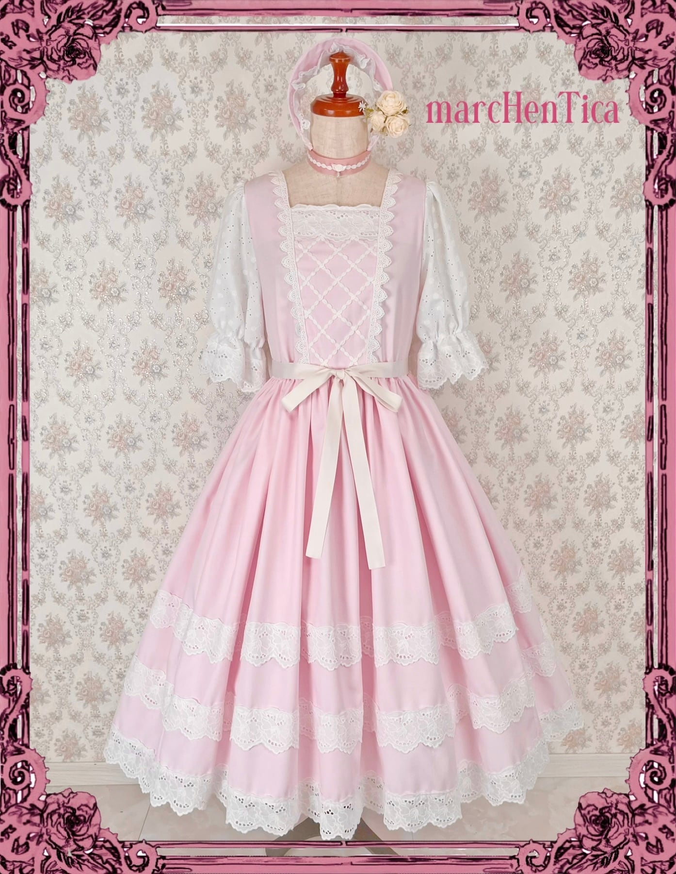 ご予約券】町娘風お忍びワンピース（サックス・ピンク） | HirokoTokumine