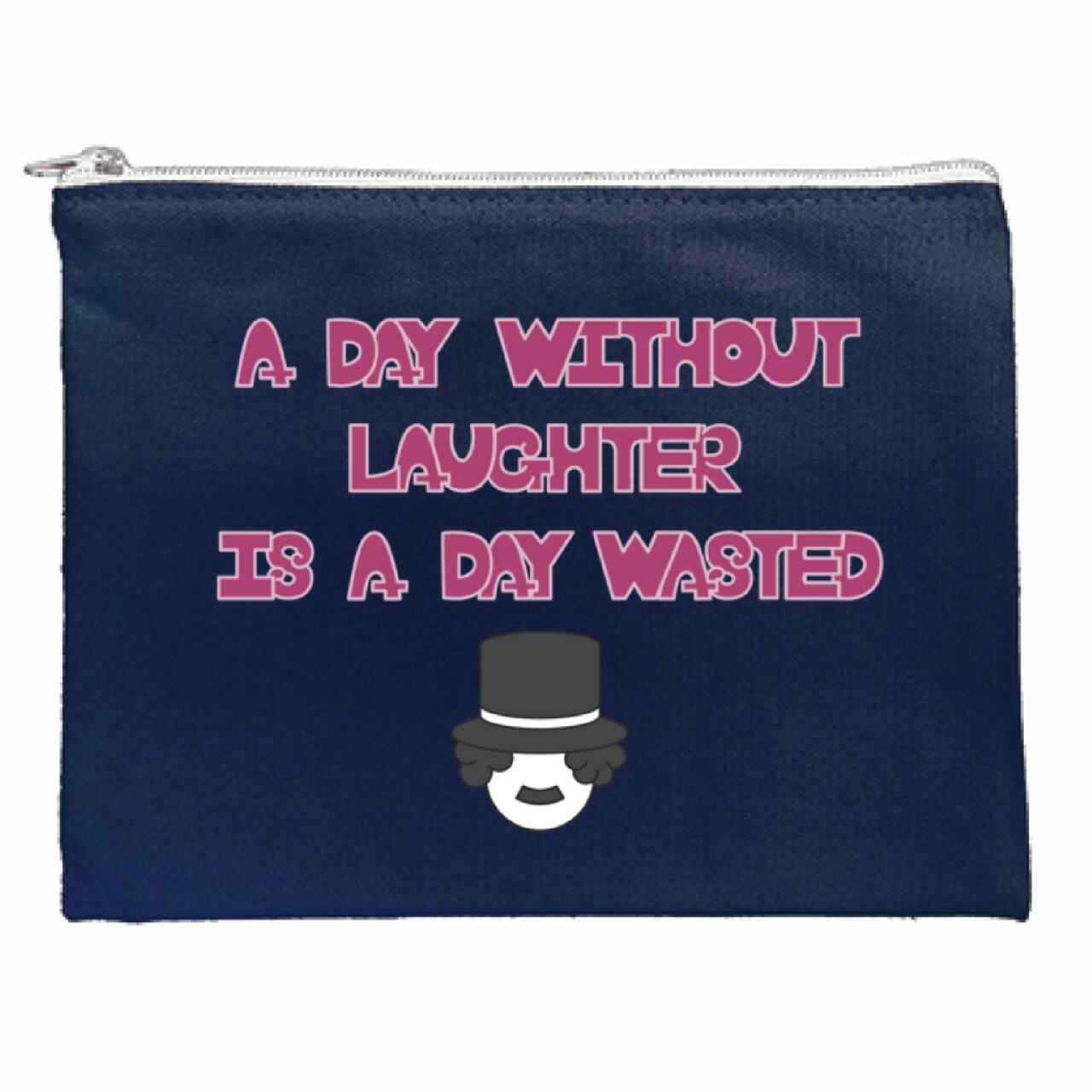 DHD(M)033【キャンパスフラットポーチ（ミッドナイトブルー）　チャップおじさんⅡ】