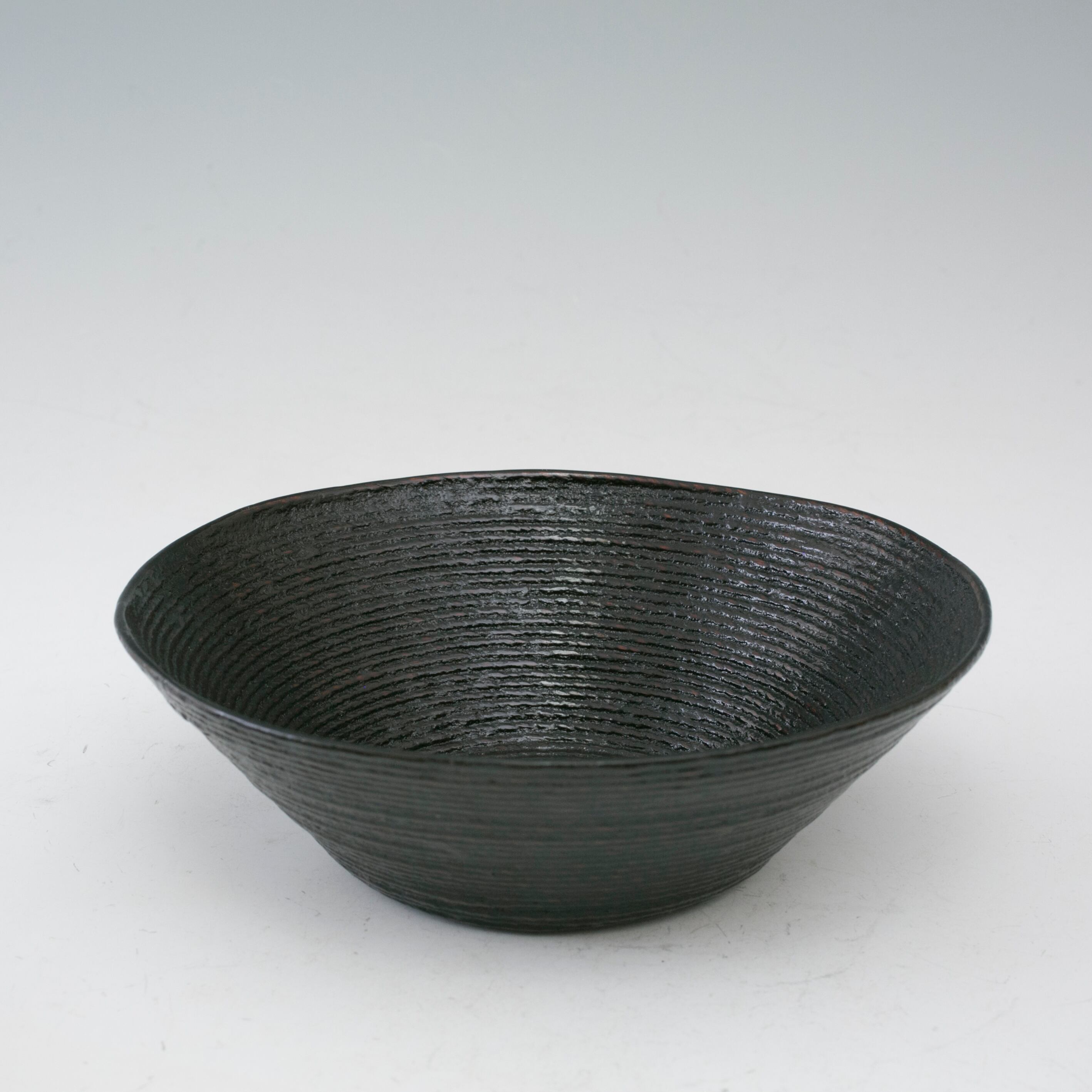 越前漆器 松田宝仙 縄漆 そば鉢 麺鉢 ペア 丼 一対 日展作家 福井の