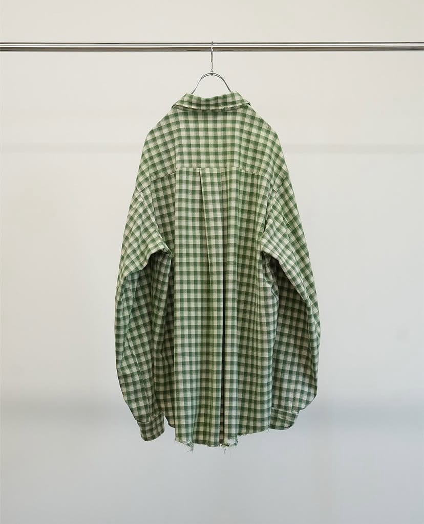 25SS】 ANCELLM C/R CHECK OVER SHIRT (GREEN) ANC-SH55 | IAAAM