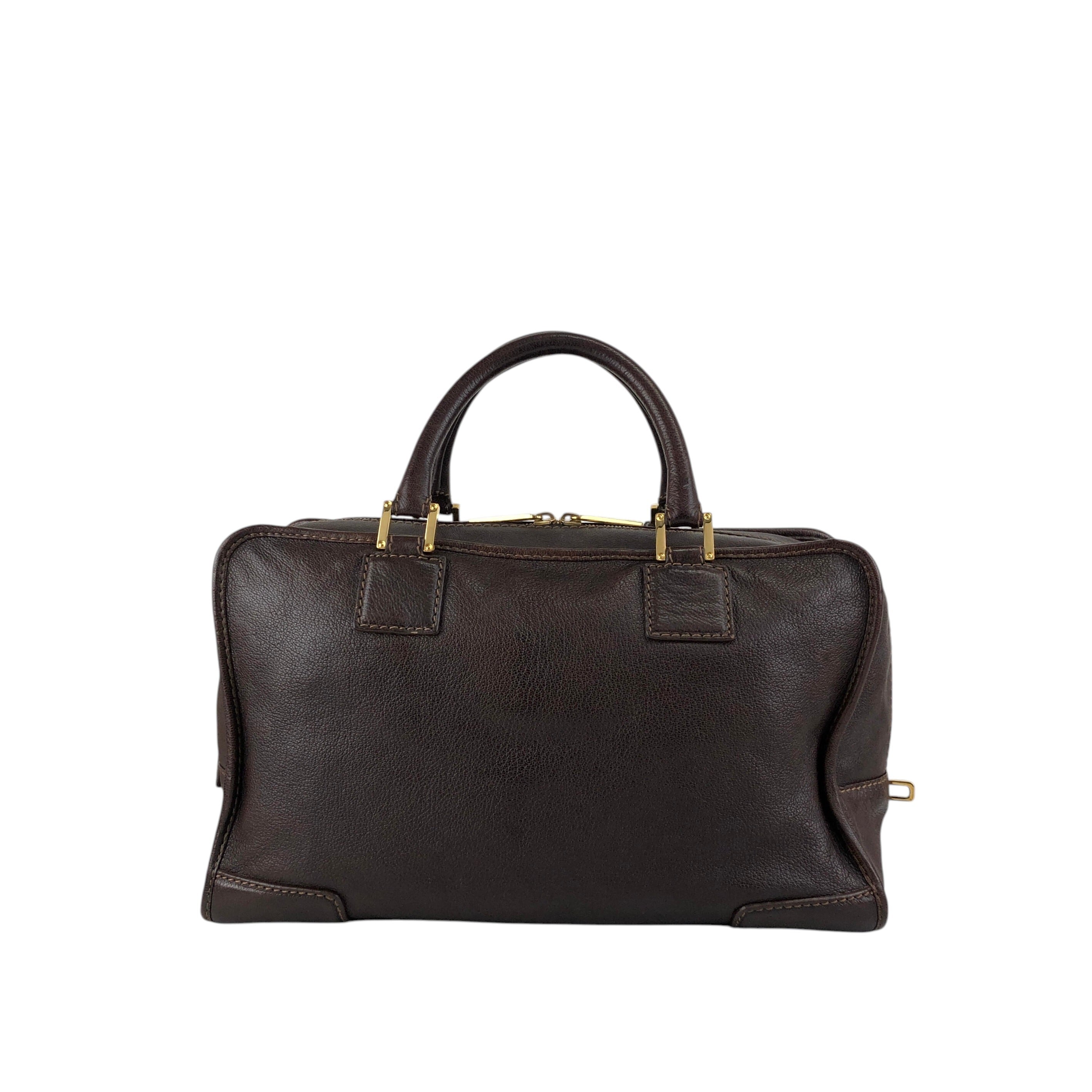 LOEWE ロエベ ハンドバッグ ブラウン アナグラム レザー アマソナ ミニ