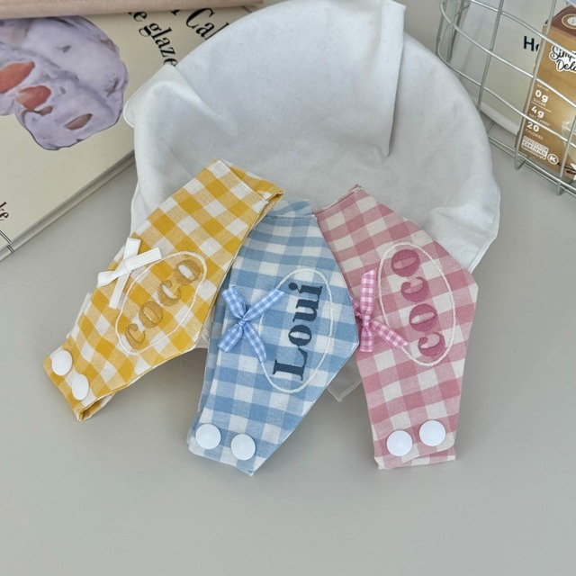 【予約】Mini Check Cape Scarf(3color) 〘 ネーム刺繍 〙