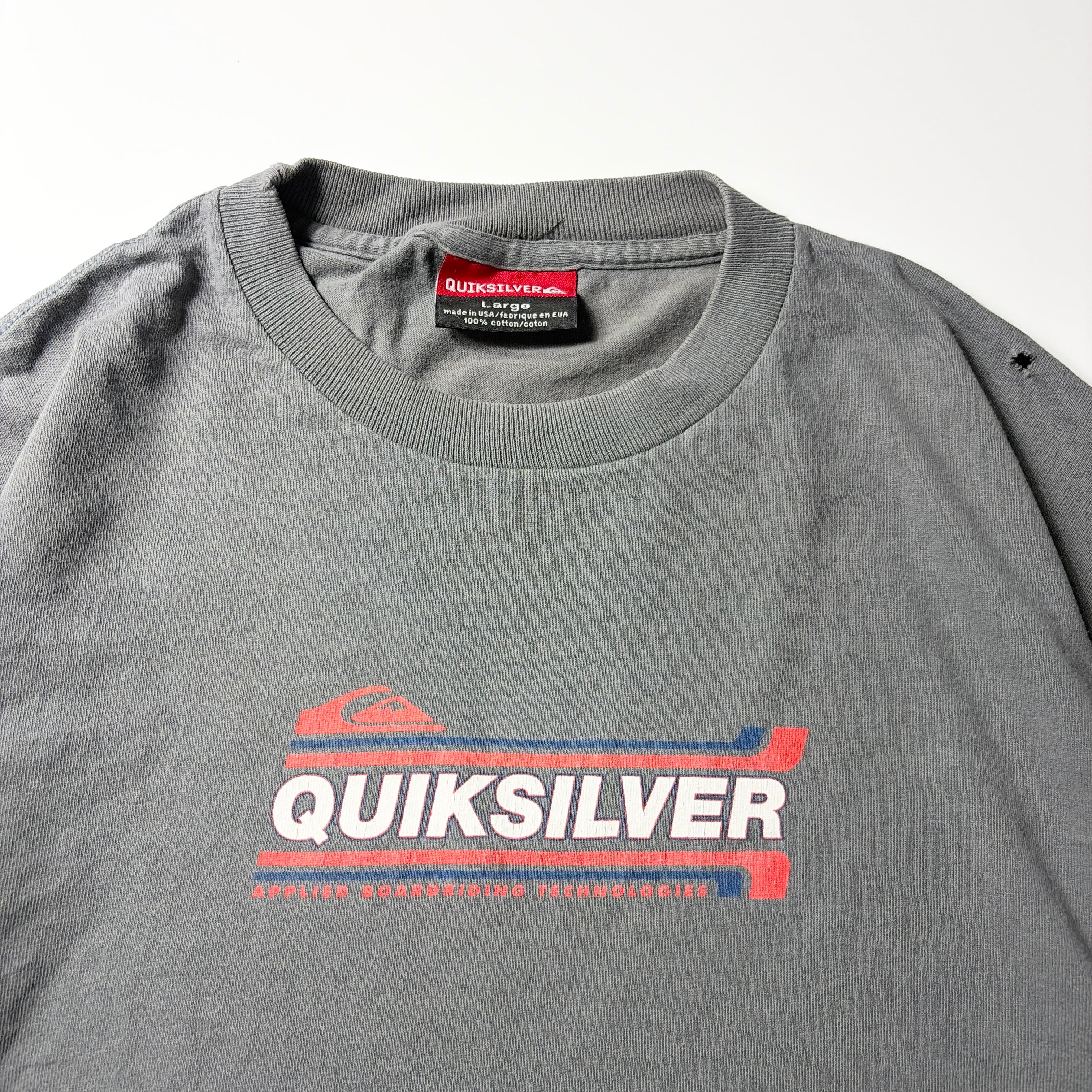 90s Quiksilver Surf Style Faded Gray T-Shirt