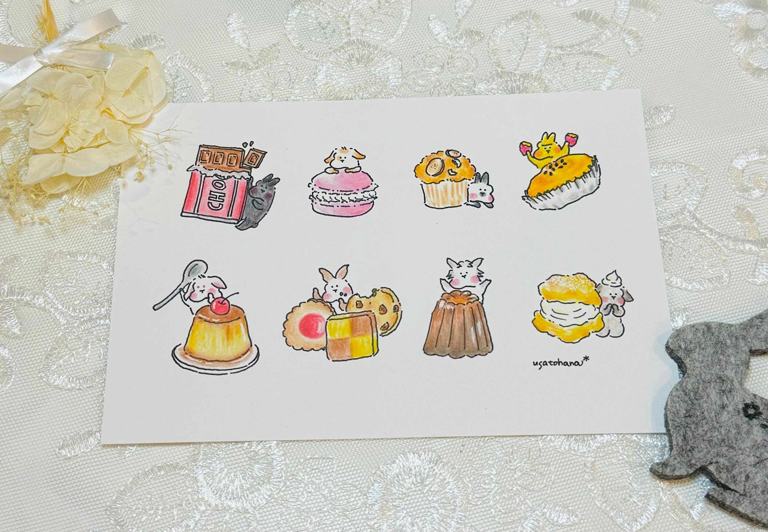 うさぎのむう】Let's have fun 2025‼︎(原画) 手描きイラスト 絵 雑貨