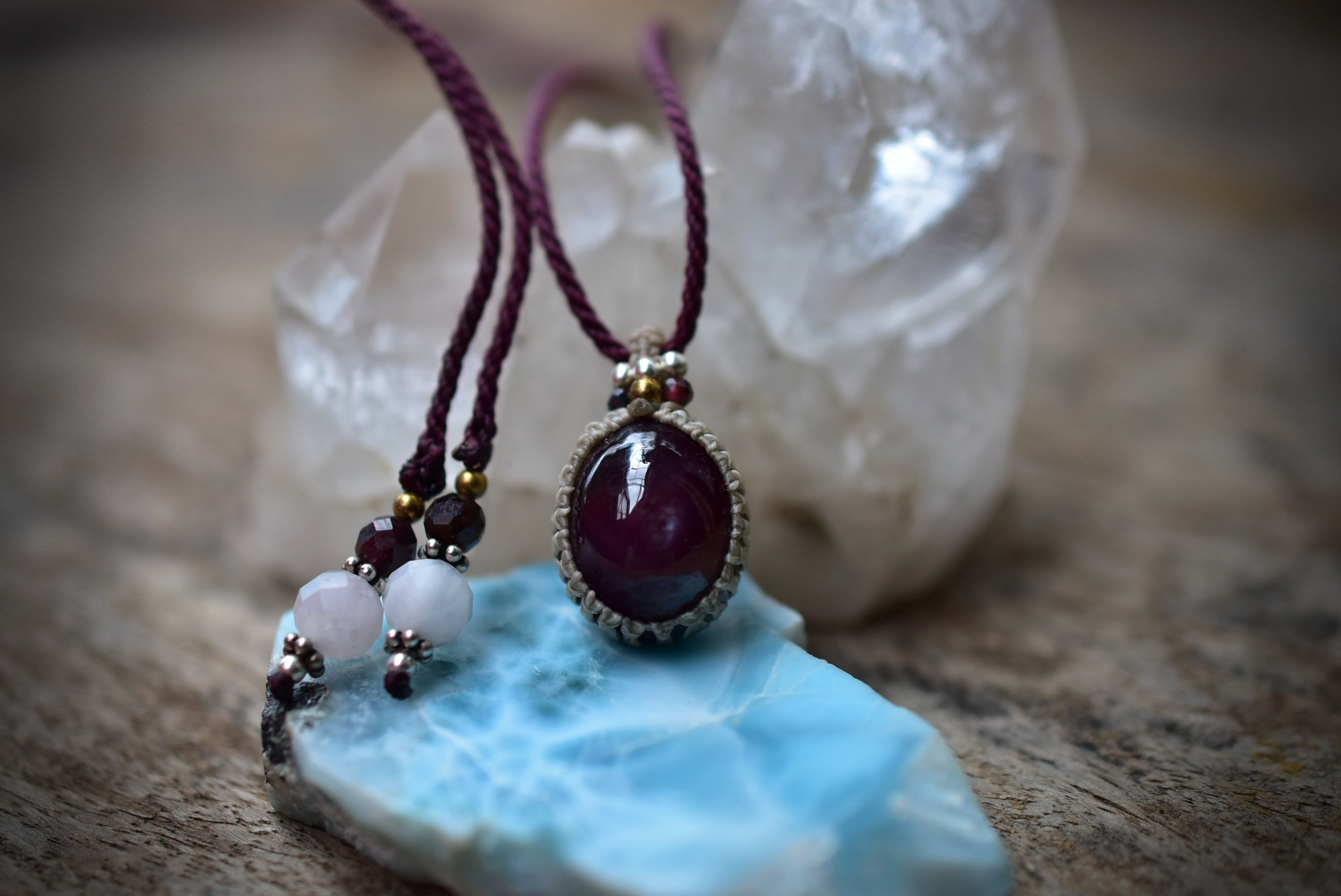 上質小粒☆ルビー マクラメペンダント393 | Funky garuda(ファンキー