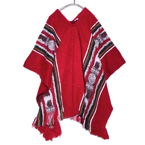 Vintage Long Hair Knit Large Shawl Poncho [1990s-] Vintage Knit Shawl