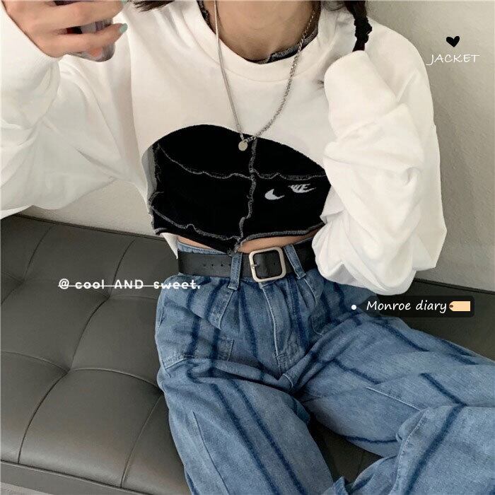 ショートセーター ブラウス レディーススプリングルーズ ロング 春物 モンロー3754981575