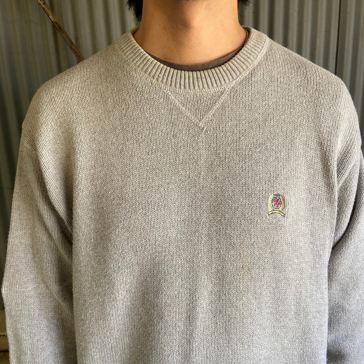 90年代 TOMMY HILFIGER トミーヒルフィガー コットンニットセーター 