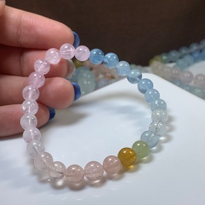 no4.爽やかパステル☆グラデーションミックスベリル ブレスレット