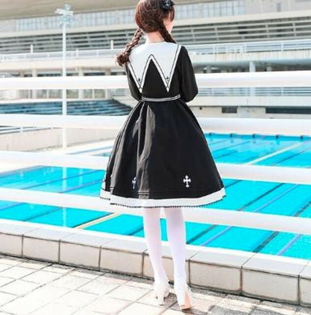 病みかわいい ゴスロリ コスチューム 女学校 コスプレ 甘ロリ セーラー服 ワンピース アニメ メイド ゴシック コスプレ衣装 大人 ロリィタ ロリータコスプレ ドレス ゴシック ロリータ 病み可愛い 天使と悪魔 サブカル系ファッション Seasonz