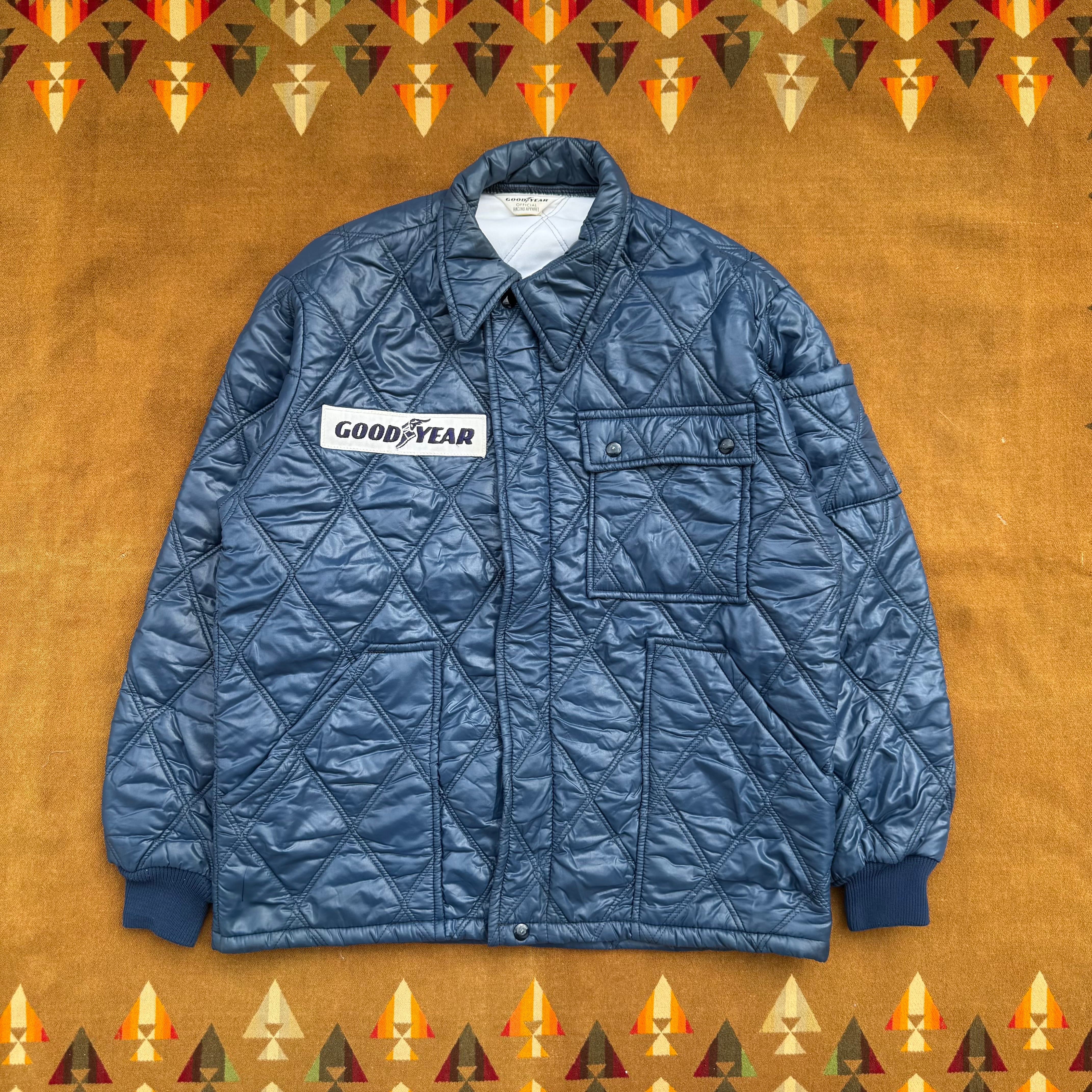 Vintage "Goodyear" Racing Puffer Jacket L