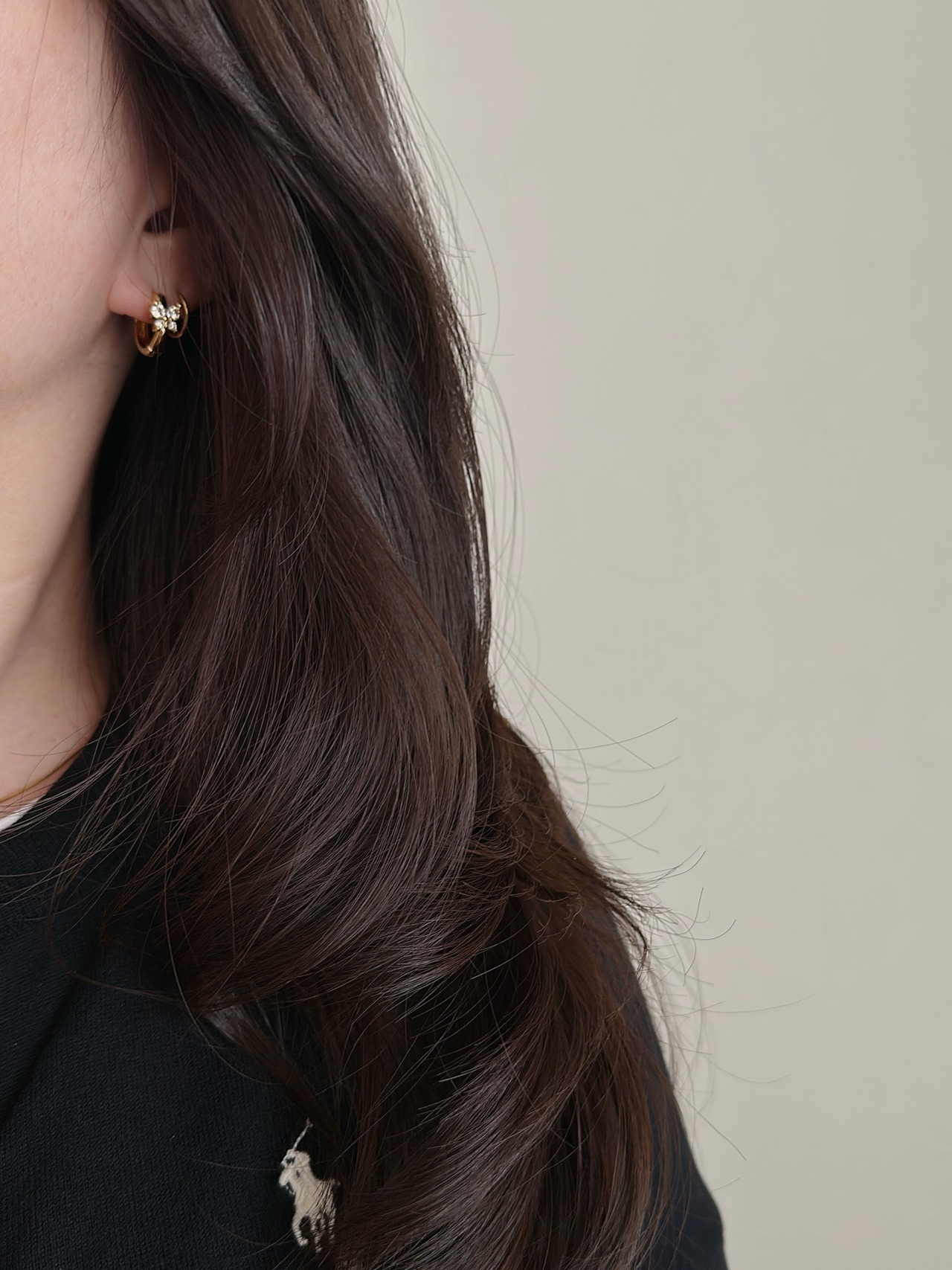 SS バタフライフープピアス