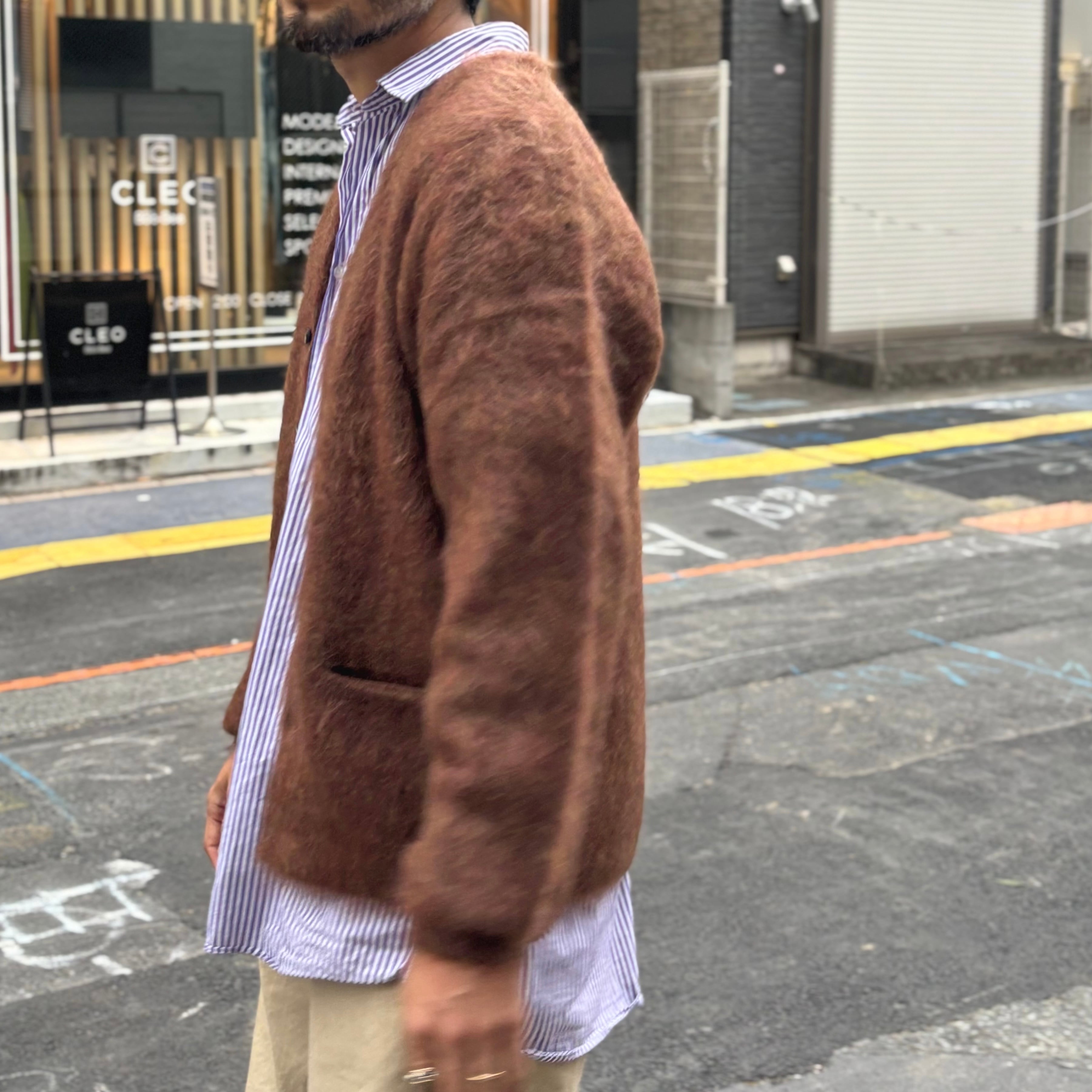 A.R.P.®︎ Premium Classic Mohair Cardigan W/Pocket - Mahogany