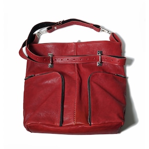 GP20_cargo shoulder bag_Heated shrink horse _dark red