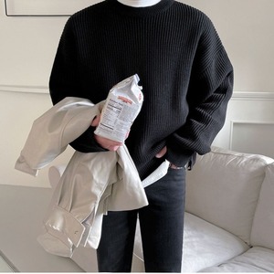 サイドスリットラウンドネックニット　MT0080384