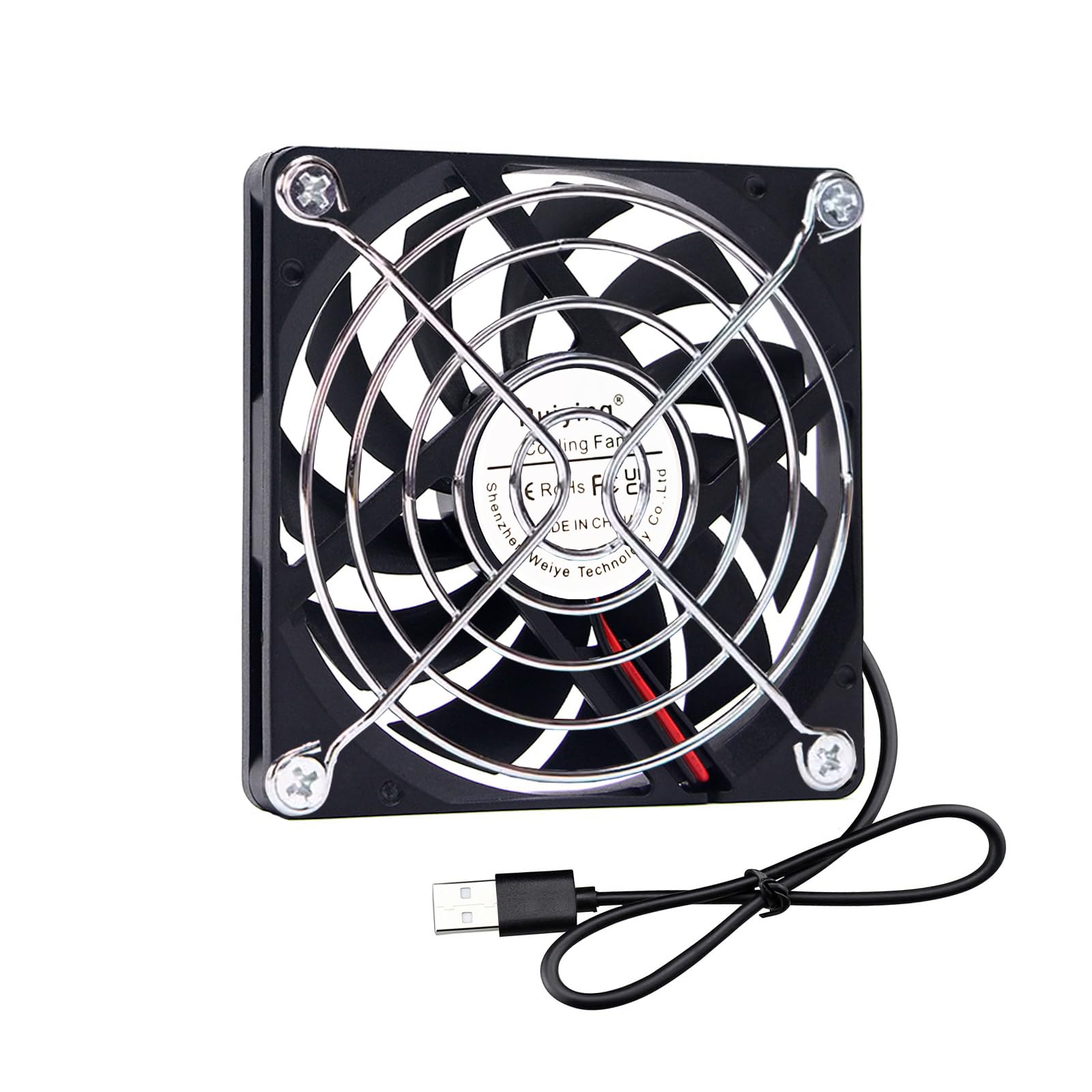 【数量限り】USB扇風機 8cm 80mm x 80mm x10 mm DC 5V クーラー 冷却ファン ノートパソコンファン